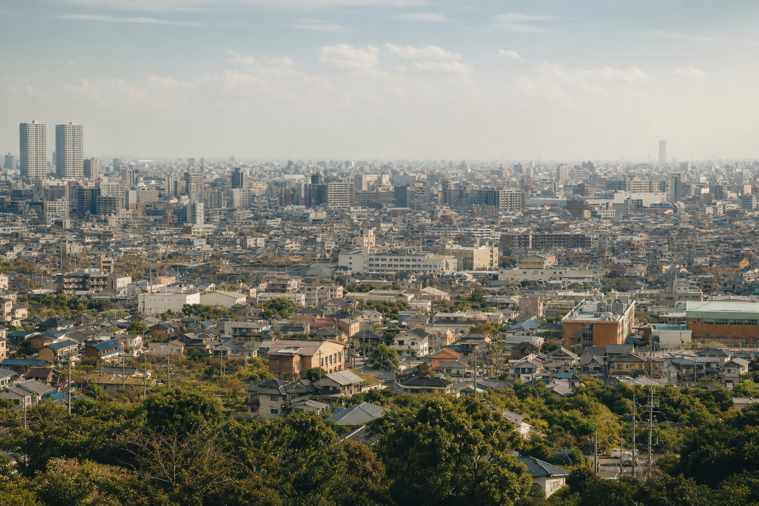八尾市の街並み
